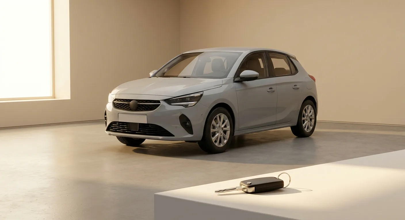 Vendre sa voiture — une voiture garée avec une clé de voiture au premier plan