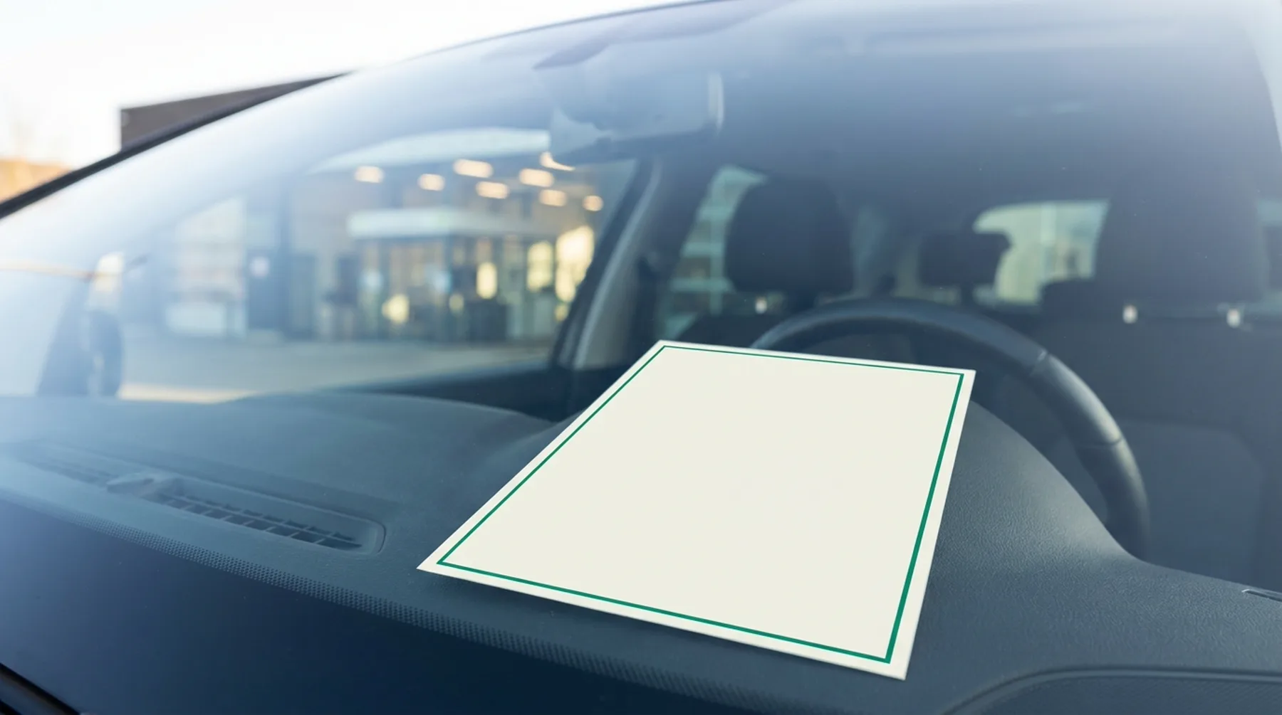 Certificat de conformité (COC) — un document technique vierge sur le tableau de bord d’une voiture