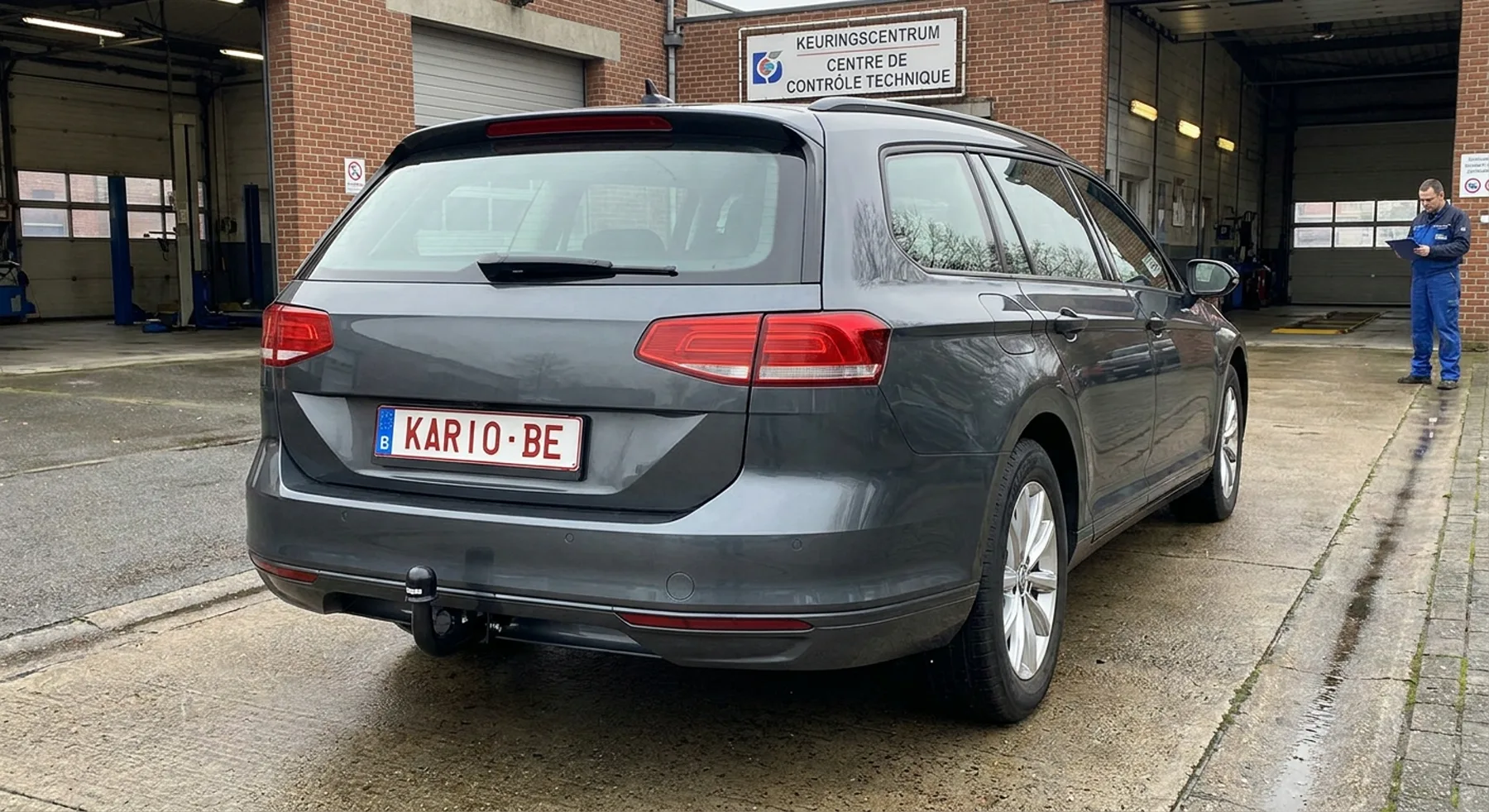 Voiture particulière avec attelage monté selon les règles flamandes de contrôle de 2026