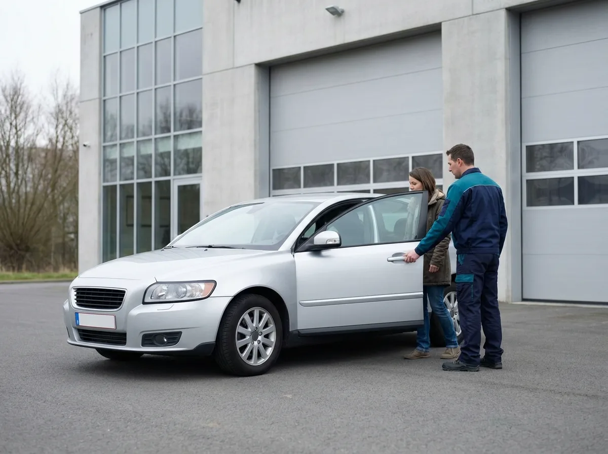 Service de récupération et de restitution : un collaborateur ouvre la portière pour le client